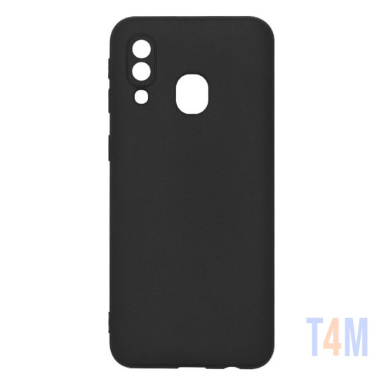 Capa de Silicone com Moldura de Câmera para Samsung Galaxy A40 Preto